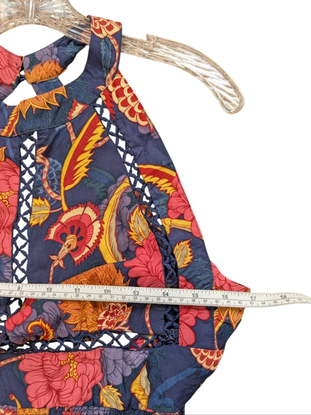 Jaase Endless Summer Maxi Dress Navy Blue Halter Open Back Sz M Summer Vacation - Picture 9 of 10